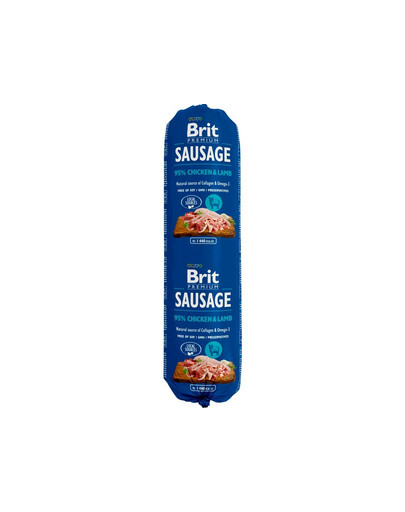 BRIT Premium Sausage Chicken & Lamb dešra su vištiena ir ėriena 800 g