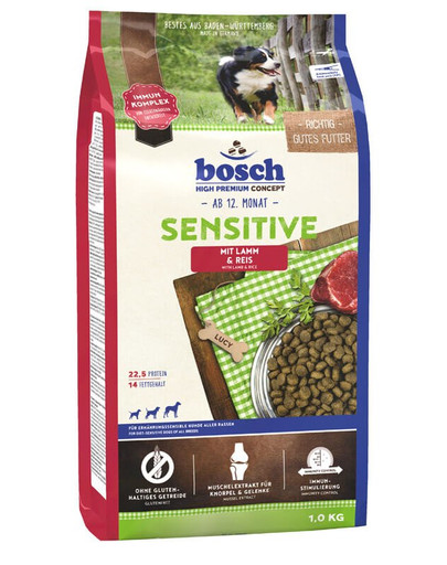 Bosch Sensitive Lamb&Rice ar jēra gaļu un rīsiem 1 kg