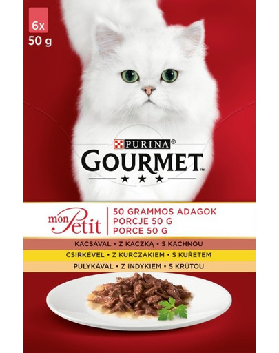 GOURMET Mon Petit Mix mājputnu gaļas konservi 6x50 g