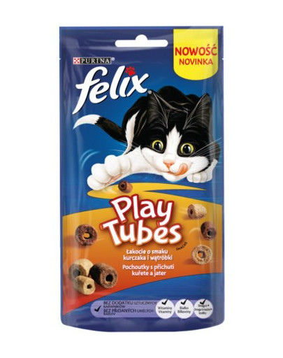 FELIX Play Tubes Vistas un aknu kārums kaķiem 50 g