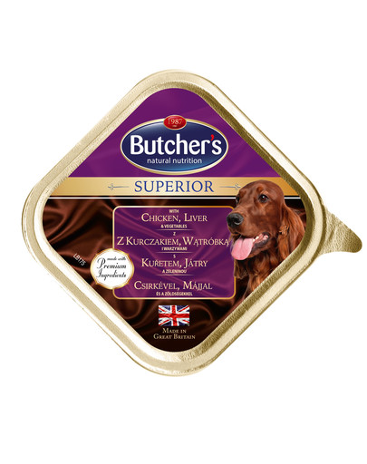BUTCHER'S Superior konservai su vištiena, kepenimis ir daržovėmis 150 g