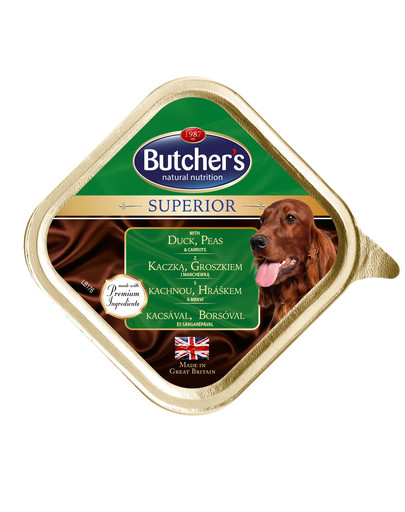 BUTCHER'S Superior konservai su antiena, žirniais ir morkomis 150 g