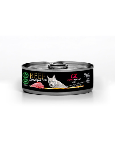 ALPHA SPIRIT Konservi sterilizētiem kaķiem ar liellopa gaļu, 85 g