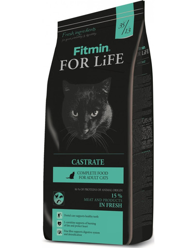 FITMIN Cat For Life Castrate su paukštiena ir ryžiais 1,8 kg