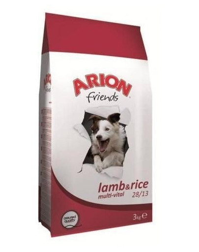 Arion Friends Lamb & Rice Multi-Vital sausā suņu barība13 kg+2 kg DĀVANA