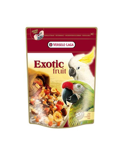 Versele-Laga Exotic Fruit 600 g barība ar augļiem lielajiem papagaiļiem