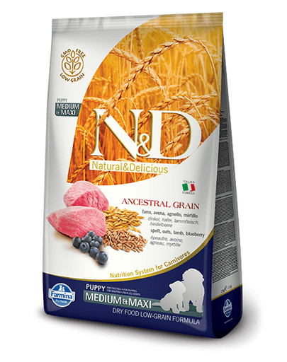 N&D Low Grain Dog Lamb & Blueberry Puppy Medium & Maxi 2.5 kg