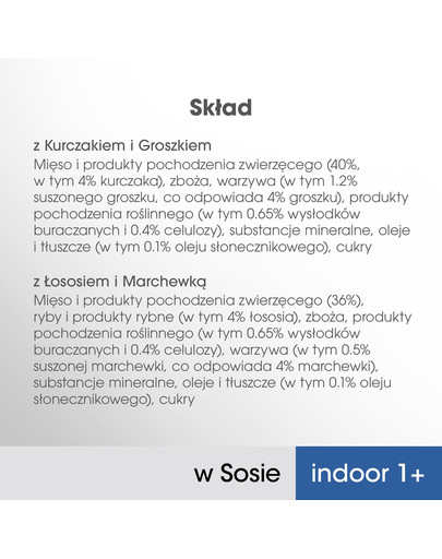 PERFECT FIT Indoor 1+ Šlapio kačių maisto konservai vištiena ir lašiša 4 * 85 g