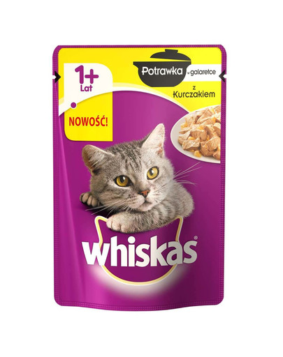 Whiskas troškinys drebučiuose (1+ metai) su vištiena 28 X 85 g