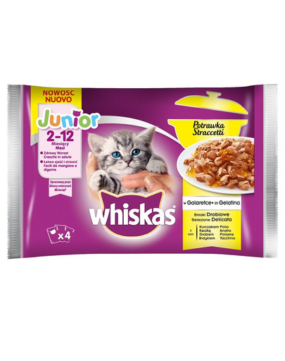 WHISKAS konservi kaķēniem ar putnu gaļu 13x4x85g