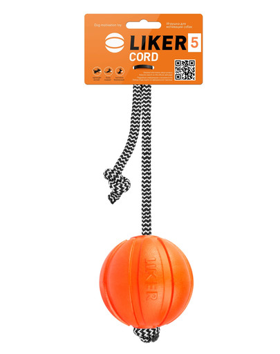 LIKER CORD Dog toy bumbiņa ar auklu sunim 5 cm