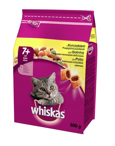 WHISKAS Senior kuřecí 800g x 5