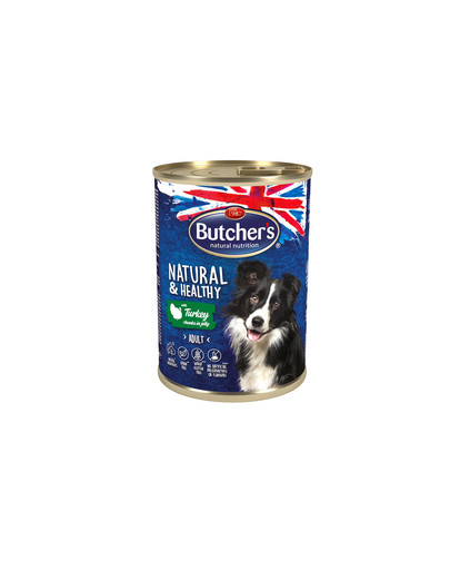 BUTCHER'S Natural&Healthy Dog ar tītara gaļas gabaliņiem 400 g
