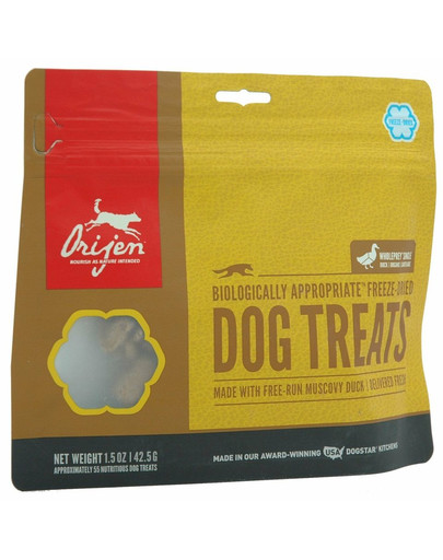 ORIJEN Dog Brome Lake Duck treats skanėstai šunims su antiena 42,5 g