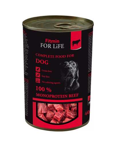 FITMIN For Life Dog Beef Suņu barība bez graudaugiem, liellopu gaļa, 400 g