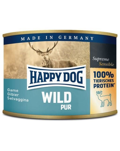 HAPPY DOG Wild Pur Venison mitrā barība ar tīru brieža gaļu 200 g
