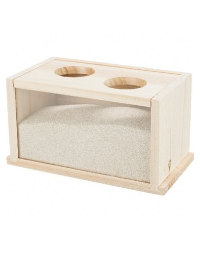 TRIXIE Pelių / žiurkėnų smėlio maudymosi baseinas, medinis, 20 × 12 × 12 cm