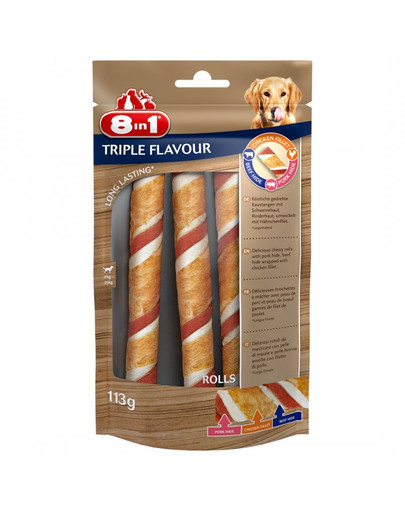 8IN1 Triple Flavour Mėsos  skanėstas 113 g