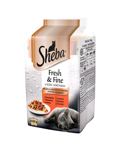 SHEBA Konservi Mini barība gaļas mērcē 72 x 50 g (36 + 36 bez maksas)