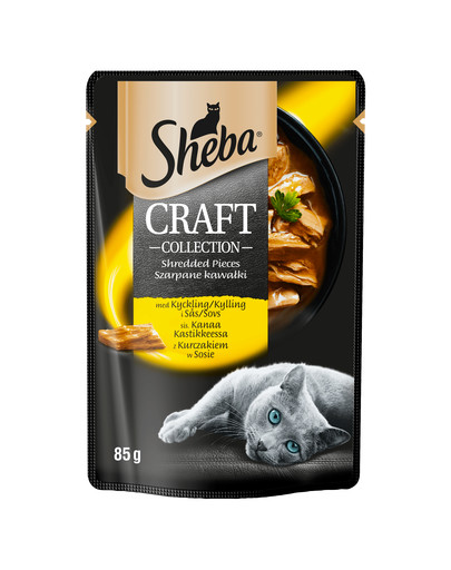 SHEBA Sheba Craft Collection mājputnu gaļas izlase, kaķu barība mērcē 12x85g