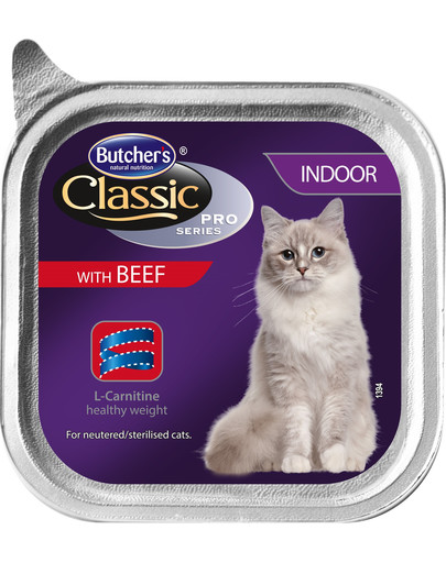 BUTCHER'S Classic Indoor Cat ar liellopa gaļas pastēti 100 g