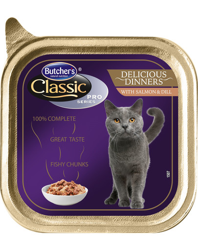 BUTCHER'S Classic Delicious Dinner Cat ar lasi un dillēm, gabaliņi mērcē 100 g