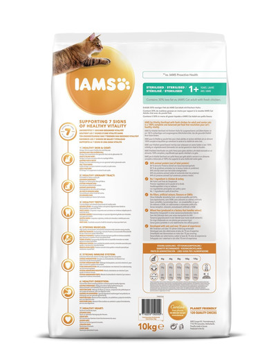 IAMS for Vitality pieaugušiem kaķiem pēc sterilizācijas, 10 kg, ar samazinātu tauku saturu