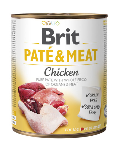 BRIT Pate & Meat chicken 400 g Tīras vistas gaļas mitrā barība suņiem//