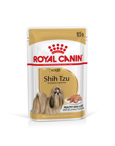 ROYAL CANIN Shih Tzu Adult Loaf mitrā barība 12 x 85 g gabaliņi mērcē, piemērota pieaugušiem šicū suņiem