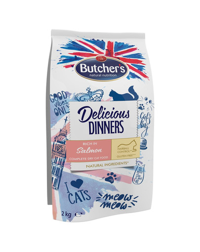 BUTCHER'S Delicious Dinners Cat sausā barība ar lasi/zivīm 2 kg