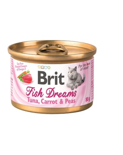 BRIT Cat Fish dreams tunas, morkos ir žirniai 80 g papildomas maistas katėms