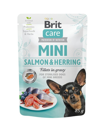 BRIT Care Mini Sterilised 85 g mitrā barība mazo šķirņu kastrētiem suņiem