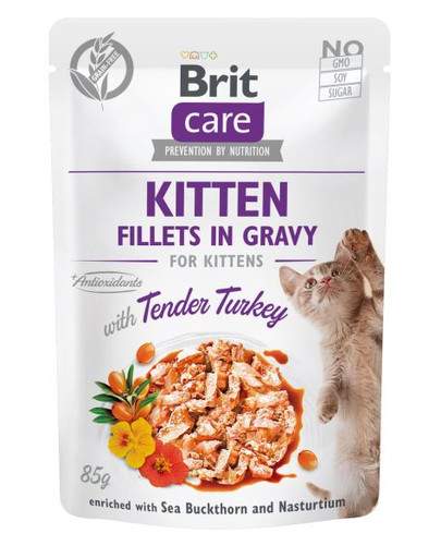 BRIT Care Cat Fillets in gravy with tender turkey 85 g tītara fileja mērcē