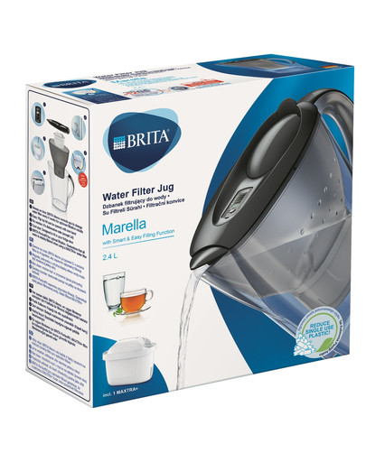 BRITA Marella Maxtra+ ūdens filtra krūze 2,4 l grafīta krāsā + 3 filtri