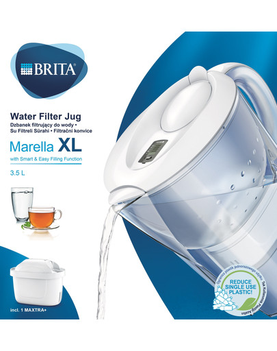 BRITA Marella XL Maxtra+ ūdens filtra krūze 3,5 l baltā krāsā