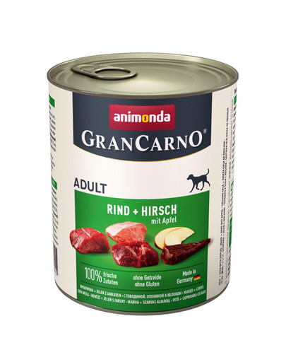 Animonda Grancarno Adult 800 g suaugusių šunų konservai su elniena ir obuoliais