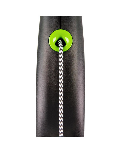 FLEXI ištraukiamas pavadėlis Black Design M, 5 m juosta, žalia spalva