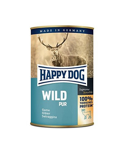 HAPPY DOG Wild Pur Venison mitrā barība ar tīru brieža gaļu 400 g