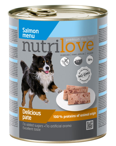 NUTRILOVE Premium Laša pastēte suņiem 800g
