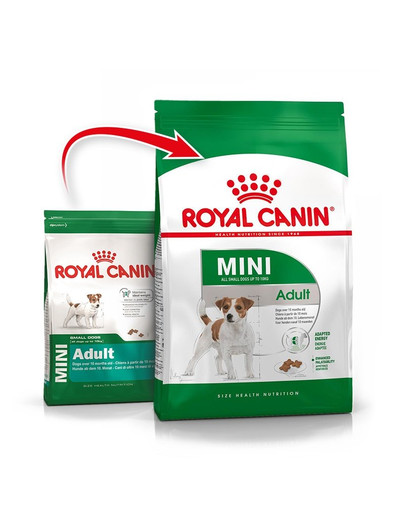 ROYAL CANIN Mini Adult 8 kg sausas maistas + šlapias maistas Mini adult 12x85 g