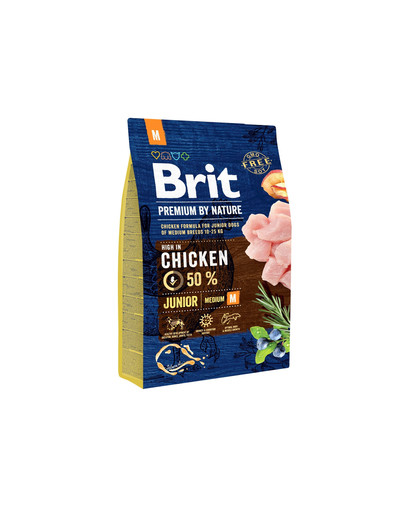 BRIT Premium By Nature Medium M 3 kg + 6 x 800 g BRIT mitrā barība kucēniem ar tītara gaļu un akniņām
