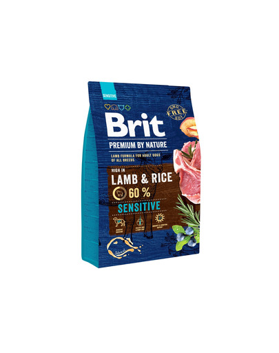 BRIT Premium By Nature Sensitive Lamb 3 kg + 6 x 800 g BRIT mitrā barība ar jēra gaļu un griķiem