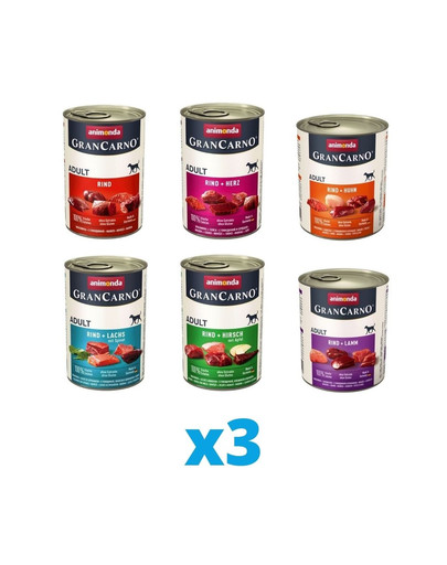 ANIMONDA GranCarno  garšu mix 18 x 400 g