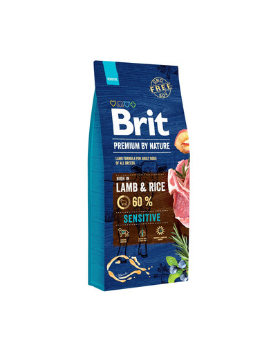 BRIT Premium By Nature Sensitive Lamb 15 kg + 6 x 400 g BRIT mitrā barība ar jēra gaļu un griķiem