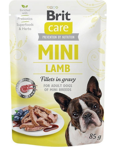 BRIT CARE Mini Adult Pouch Lamb 85 g šlapias maistas mažų veislių šunims