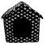 PETS BED būda - guļvieta suņiem, melna ar ķepu apdruku 60 x 57 cm