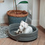 FERA Ovāla suņu gulta, pelēka, 75x62x22 cm