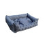 PETSBED guļvieta-sofa ar spilvenu, pelēka krāsā, ar ķepiņu apdruku, 78 x 60 cm