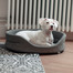 INTERZOO Ovāla suņu gulta ar spilvenu, pelēka, 53x44x16 cm