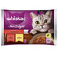 WHISKAS Adult 4 x 85 g Juicy Bites mitrā kaķu barība ar liellopu gaļu un vistas gaļu